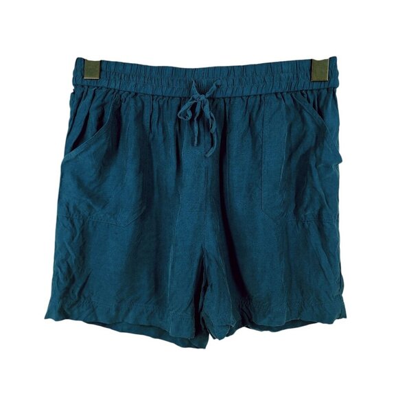 Boden Vegan Silk Shorts Pull On Women's Size 4 Blue - Picture 1 of 7